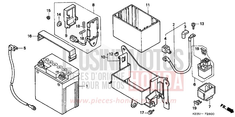 BATTERY for CA125 REBEL MAGNA RED (R201) from 1997